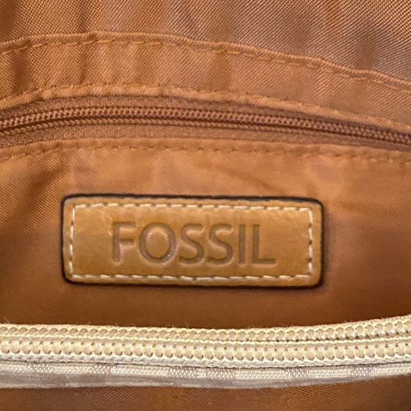 Fossil Per-Se Womens Suede And Fabric Textile Satchel Purse - Picture 7 of 12